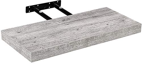 STILISTA Wandregal Volato, freischwebend, Farb- & Größenwahl, 30 cm Holzdekor-weiß Rustikal