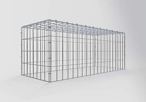 GABIONA Gabion de culture type 3 carré, maillage 5 x 10 cm, profondeur 40 cm, gabion 100 x 40 x 40 cm (L x H x P), anneau en C