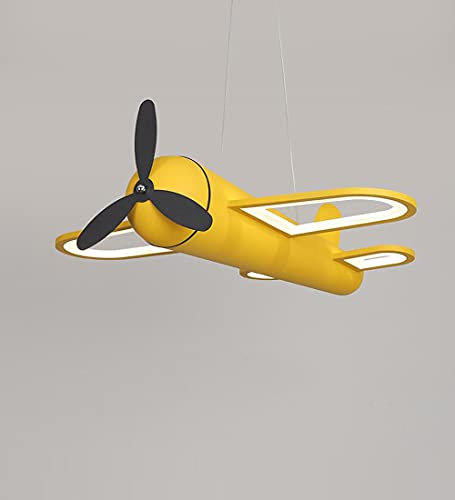 Kinder LED-Pendelleuchte Schlafzimmer Kreativ Flugzeug Design Kronleuchter, Dimmbar Hängelampe Kinderzimmer mit Fernbedienung, Metall Acryl Deko Kinerlampe Deckenbeleuchtung Modern Höhenverstellbar