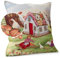ANRO Kissenbezug Dekokissen Kissen Sofakissen Kissenbezüge Kissenhülle Gobelin Motiv Lebkuchenhaus 45x45cm mit Füllung