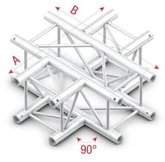 Milos Pro-30 Square G Truss - Cross 4-way - 50 cm QCU41sp - 90° corner - silver - G