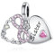 BEEUVIP Damen Schwesterherz Charm Anhänger für Armband 925 Sterling Silber Geburtsstein Charms Beads passend für Armband