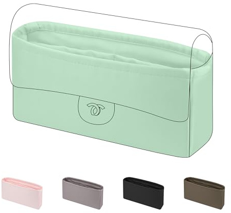 DGAZ Satin Taschen Organizer für Chanel CF Classic Flap Mini 20, Vert Deau