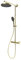 Schulte Duschsystem Duschmaster Rain in Goldoptik mit Sicherheits-Thermostat, Handbrause & Kopfbrause rund extra-flach, D964028-283