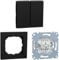 Bundle aus Merten, aus Recyceltem Material, M-Smart Wippe, Schwarz Matt + Merten, M-Pure, Rahmen aus recyceltem Ocean Plastic, Schwarz Matt + Schneider Electric Merten Serienschalter Einsatz