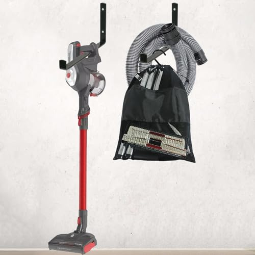 Spares2go Vacuum Storage Brackets Universal Cordless Wall Mount Hook Rack Steel Organiser