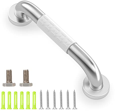 Aurora & Tithonus Barre D'appui WC, Acier Inox Maintien Poignée Douche, Barre de Maintien Douche Pour Salle de Bain WC 30cm pour Personnes Âgées/Handicapées/Enfants/Enceinte,Poignée Baignoire