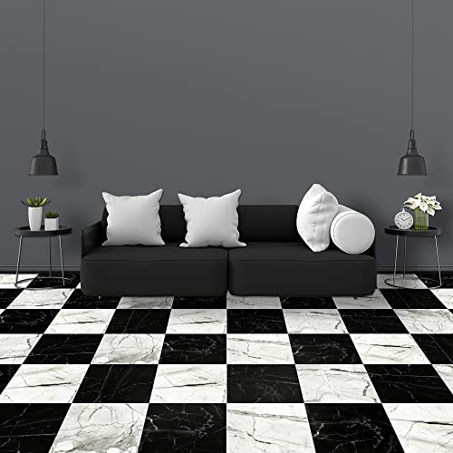 Fliesenaufkleber Schwarzes Und Weißes Schachbrett Küchenrückwand,Wasserdicht Ölfest Klebefliesen Küche Fliesenaufkleber Bad,Fliesenfolie 3D Wandpaneele Selbstklebend 10 PC(30x30cm)