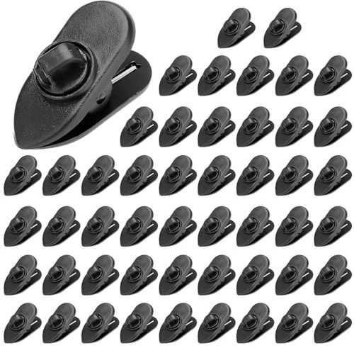 50pcs Headphone Cable Clip, Black Clips for Headphones Cable Clothing Clip 360 Degree Rotate Mount Clip for Earphone for Fixing Headphone Wire(black)