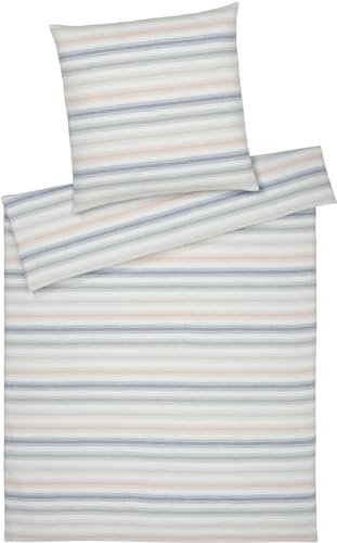 elegante Halbleinen Bettwäsche Bliss Puder 1 Bettbezug 155x220 cm + 1 Kissenbezug 40 x 80 cm