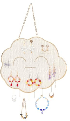 PH PandaHall Ohrring Halter Organizer Wand Schmuck Organizer Wolken Ohrring Hängepräsentationsständer Mit 10 Haken Dekorativer Wolken Organizer Für Halsketten Armbänder