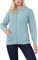 Womens Zipped Cable Knit Long Sleeve Collar Cardigan, Ladies Classic Chunky Winter Knitwear Zip Through Fasten with Pockets Pullover Jumper Top Zipper UK Plus Size 8-22, Dusty green-16-18