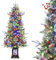 125cm Weihnachtsbaum Künstlich mit Beleuchtung, 4ft Künstlicher Weihnachten Baum mit 150 Warmweißen und Mehrfarbigen LED Lichtern 9 Modi PVC Zweigspitzen Retro Elch Beleuchteter Topf für Haus Büro