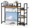 YBING Desk Shelf for Top of Desk Hutch Brown Desktop Bookshelf 4 Tier Computer Desktop Bookcase Wood Desktop Display Storage Rack Desktop Organizer Shelves for Home Office Dorm