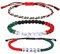 JewelryWe Palästina Armband Perlenarmband 3er Set: Palästinensische Flagge Handgewebt Geflochten Seil Perlen Armbänder mit Buchstaben Peace Boho Verstellbar Frieden Palästina-Armband Unisex