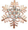 QOKLIYUI Schneeflocken Serviettenring, Exquisite Strasssteine leuchten hell, Weihnachtsessen, Dekor, Legierung, Legierung, Mundtuchring, Hochzeit, Roségold