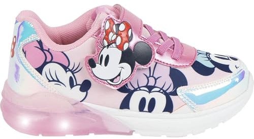 CERDÁ LIFE'S LITTLE MOMENTS Chaussures de Sport pour Fille Minnie Mouse avec lumières LED et Semelle TPR résistante, Style Disney