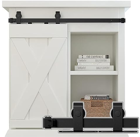 Super Mini Sliding Barn Door Hardware Kit for Wardrobe Cabinet TV Stand Smooth and Quiet Operation 48in (121cm)