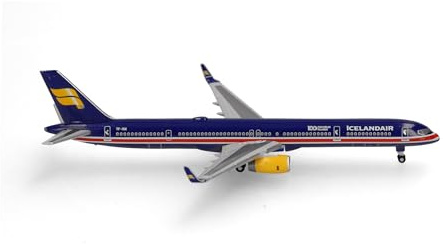 Herpa Model Aircraft Icelandair Boeing 757-300 100 Years Icelandic Independence - TF-ISX Þingvellir, miniature at 1:500 scale, collector's item, aircraft model without stand, metal