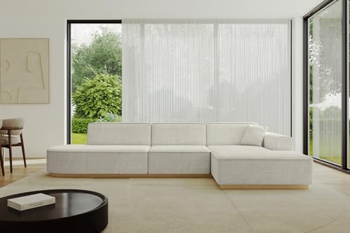 ALTDECOR Ecksofa in L-Form Corner Sofa Eckcouch Couch Wohnlandschaft Cauchsofa IREA-L2-v2 327x165x80 Hellgrau