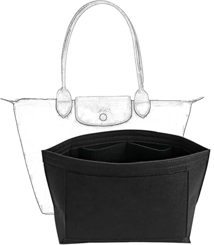 JIAMOEAT Organiseur de Sac pour Longchamp Le Pliage L – Insert en Feutre avec Multiples Poches – Organisateur de Sac à Main Compatible avec pour Longchamp Tasche Damen Cabas à Longues Anses