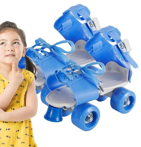 Rollschuhe Für Kinder – 7,87 Zoll | PVC Quad-Rollschuhe Mit 4 Rädern Und LED Beleuchtung | Quad-Schlittschuhe | Verstellbare Schlittschuhe Für Mädchen, Outdoor-Sportschuhe Anfänger