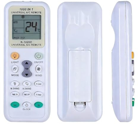 Telecomando Aria Condizionata Universale K-1028E, Telecomando Digitale LCD 1000 in 1, Compatibile con LG, Samsung, Daikin, Gree, Midea, Toshiba, Haier e oltre 1000 Marche