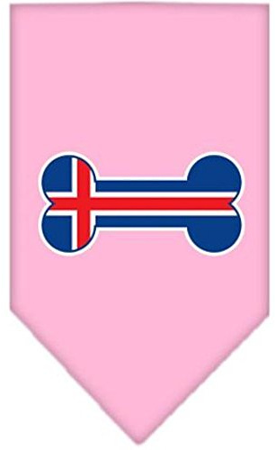 Mirage Bone Flag Iceland Screen Print Dog Bandana, Small, Light Pink