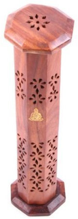 Porte-Encens Tour Bouddha, bois de Sheesham - PE168