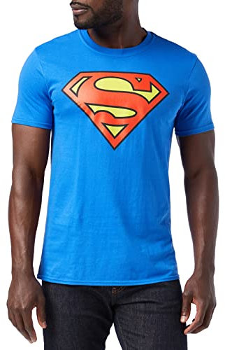 DC COMICS Camiseta Manga Corta Superman Logo Azul Royal XL