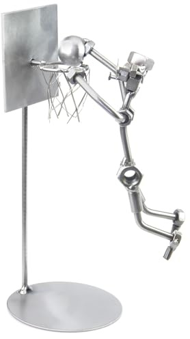 metalman24 Schraubenmännchen Basketball - Handarbeit Geschenkidee Metallfigur Metallmännchen Stahlfigur Schraubenmännle - Deko für Büro & Zuhause