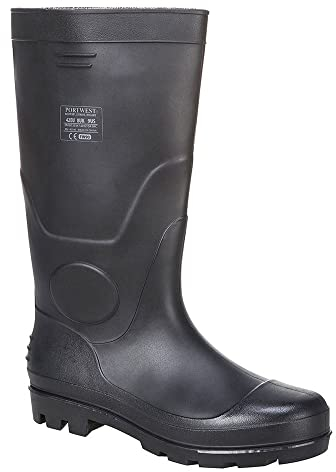 Portwest FW90 Stivali Wellington In PVC Impermeabili Per Uomo Nero, 44