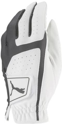PUMA Golf Men's Flexlite Golf Glove (Bright White-Quiet Shade, Large, Left Hand)