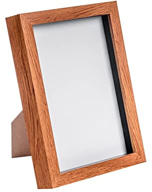 Nicola Spring 3D Shadow Box Photo Frame - A5 (6 x 8) - 3D Photo Frame Picture Frame Memory Box Display Case for Photos, Memorabilia, Artworks, Crafts, Decoration, A5(6x8inch) Dark Wood
