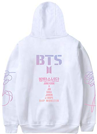 SERAPHY Unisex KPOP Kapuzenpullover Sweatshirts Pullover für Army Suga Jimin Jin Jung Jook J-Hope Rap-Monster V Weiß S