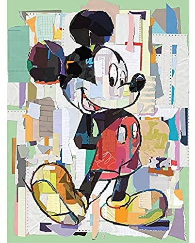 Mickey Mouse Lienzo Decorativo para Oficina, 60 x 80 cm, Multicolor