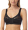 Marlon Womens Mandy Front Fastening Wirefree Satin & Lace Everyday Bra, Black, 40DD