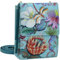 Anuschka Handbemalte Crossbody Organizer Tasche mit 3 Fächern aus echtem Leder - Jardin Bleu