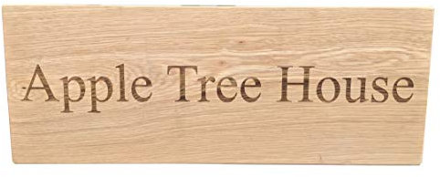 Personalised Large Oak House Sign, Carved, Custom Engraved Outdoor Wooden Name Plaque