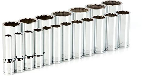 TEKTON 1/2 Inch Drive Deep 12-Point Socket Set, 19-Piece (3/8-1-1/2 in.) | SHD92015