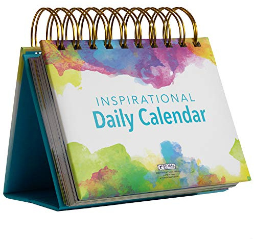 Motivational & Inspirational Perpetual Daily Flip Calendar with Self-Standing Easel (Watercolors)