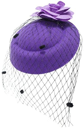 Ro Rox Ruby Rosen Vintage Retro 40er 50er Jahre Fascinator Hochzeit Party Hut - Lila