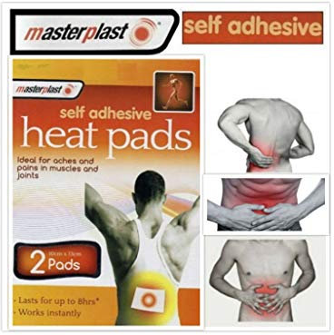Masterplast Self Adhesive Heat Pads 10cm x 13cm Heating Pad Stomach Cramps Pain Relief 3 Pack of 2 Pads