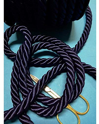 PIZZITALIANI Passamaneria decorativa - Cordone Intrecciato 10mm x 10m, BLU – Corda Decorativa flessibile, Cordoncino per decorazioni e Artigianato, Made in Italy