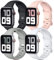 JUVEL Bracelet Compatible avec Apple Watch Bracelet 40mm 44mm 38mm 42mm, Remplacement de Silicone Bracelets Compatible avec iWatch Series 6/5/4/3/2/1/SE, 40mm/38mm S/M, Noir/Blanc/Gris/Rose Sable