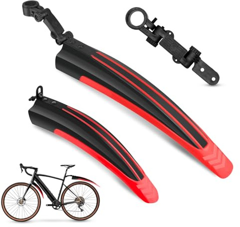 Vockvic Bicycle Mudguards, Full Cover Thickening Widening Mountain Bike Front and Rear Mud Guard Fenders Portable Adjustable Mountain Bike Mudguards Suitable for Mountain Bikes