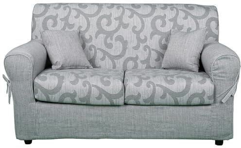Liberoshopping 2-Sitzer-Sofa mit abnehmbarem Bezug aus Polsterstoff mit Armlehnenbreite 150 cm DAMASCO (grau)