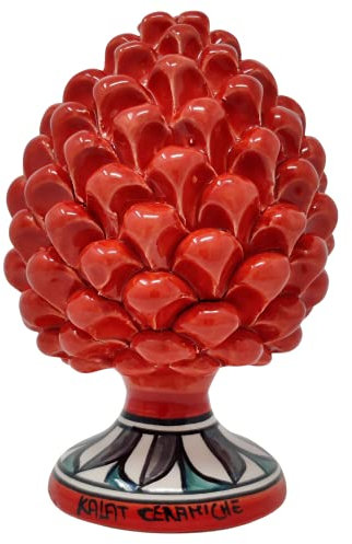 Pigna in Ceramica Artistica di Caltagirone (Rosso Etna, 13_x_8_Cm)