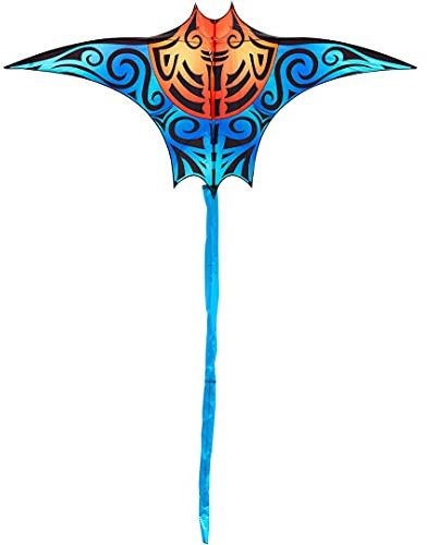 HQ 106346 - Manta Kite, Einleiner, ab 14 Jahren, 130x320cm und 250cm Drachenschwanz, Polyesterschnur 35kp empfohlen (nicht inkl.), 1-4 Beaufort