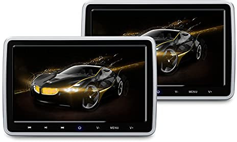 XTRONS 2 STÜCKE 10,1'' Auto Bildschirm Kopfstützen montierter DVD Player Autositz Kopfstütze Bildschirm der 32 Bit Spiele unterstützt/HDMI Eingang/AV Eingang und Ausgang